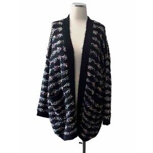 Dreamers by Debut Women's Open Front Rainbow Cardigan Sweater, Midweight Size S